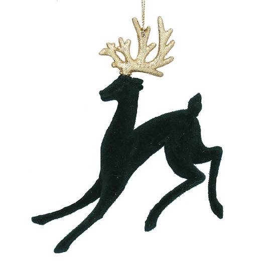 Acrylic Flock Green Reindeer, Nose Down 17cm *ETA Nov